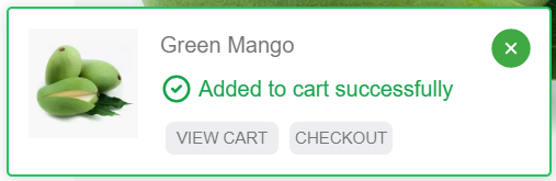 Added to cart modal