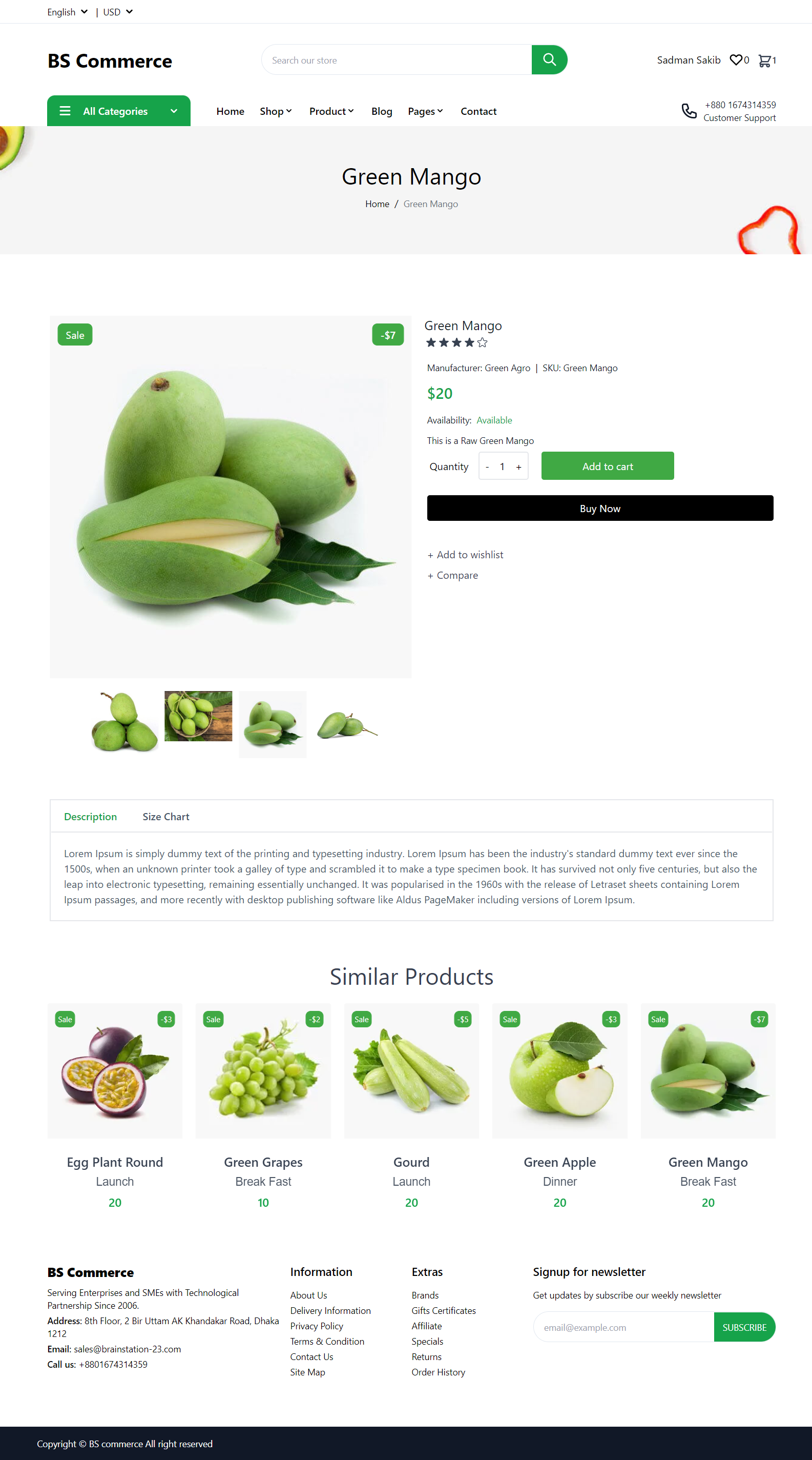 Product Details page